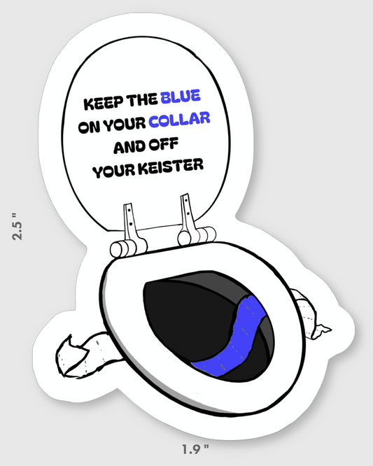 Blue Collar Dreamin Booty Guard funny work sticker for hard hats and jobsite humor