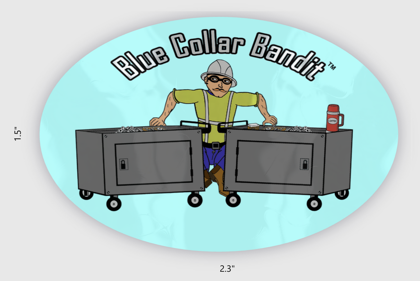 Blue Collar Dreamin Bandit decal work sticker for hard hats and tool boxes