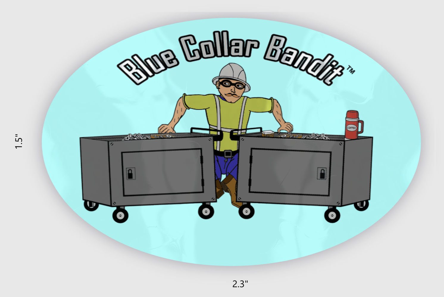 Blue Collar Dreamin Bandit decal work sticker for hard hats and tool boxes