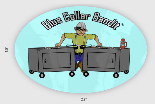 Blue Collar Dreamin Bandit decal work sticker for hard hats and tool boxes