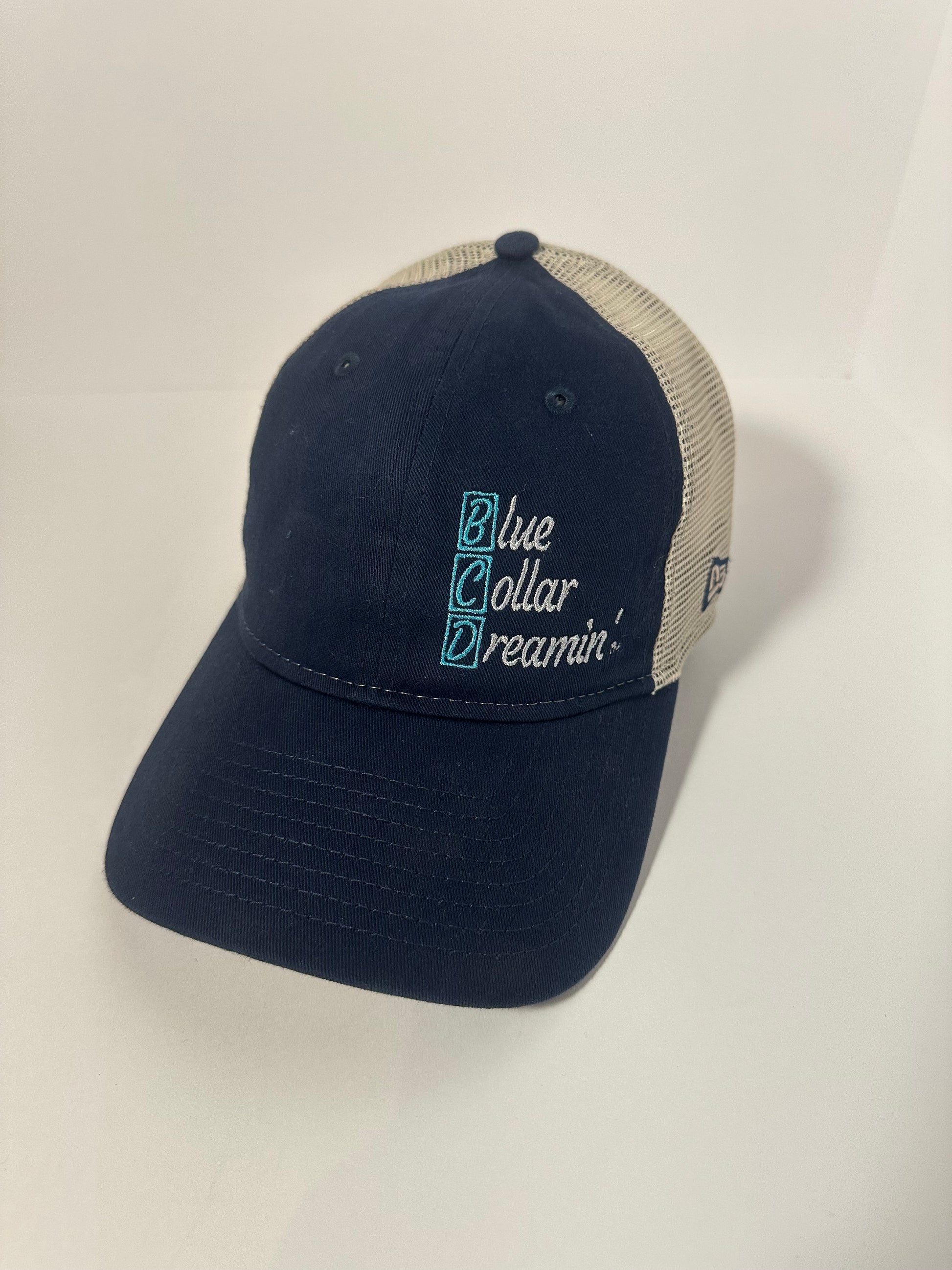 Blue Collar Dreamin unstructured mesh work hat or blue collar trades and every day wear