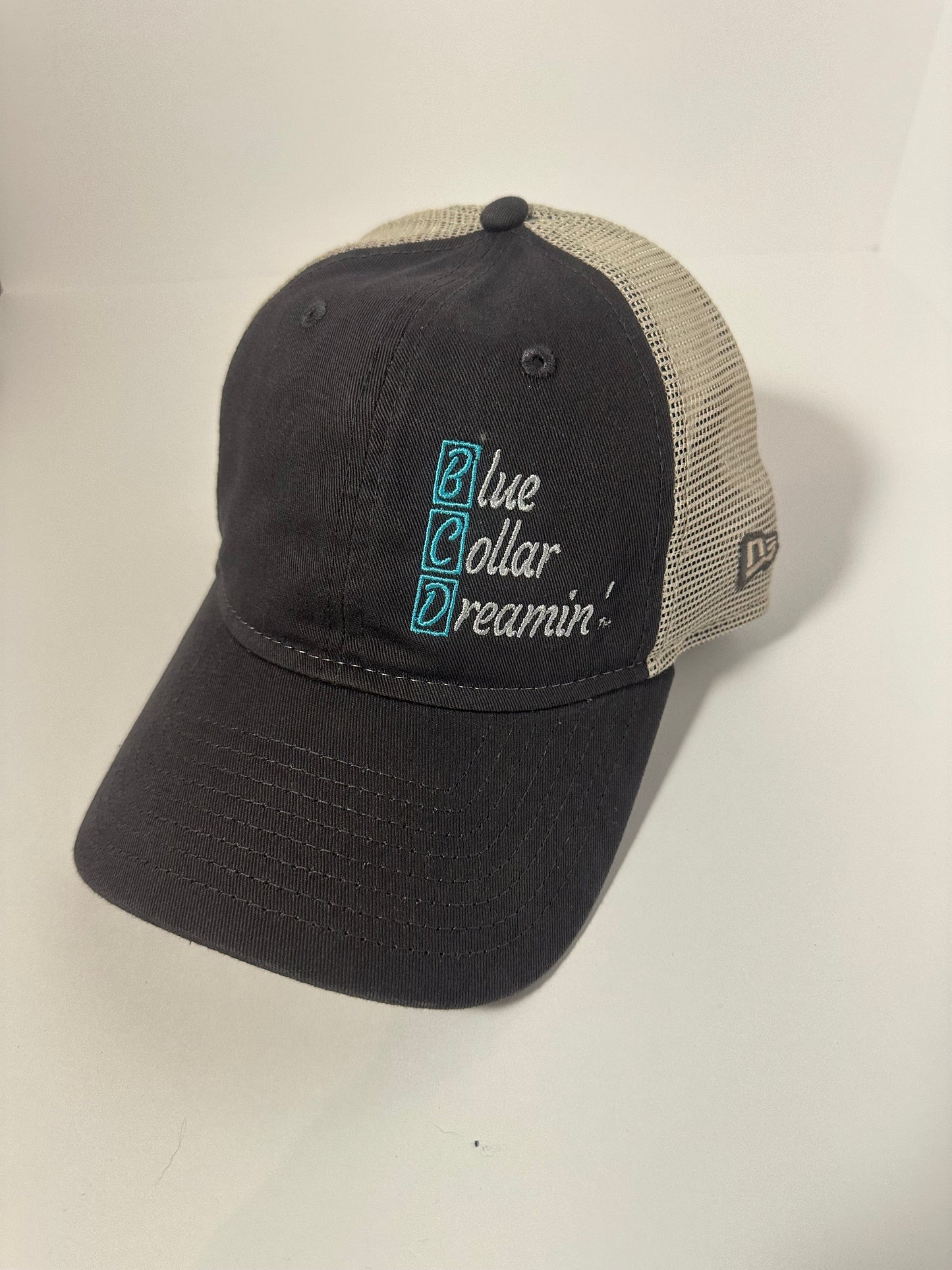 Blue Collar Dreamin unstructured mesh work hat or blue collar trades and every day wear