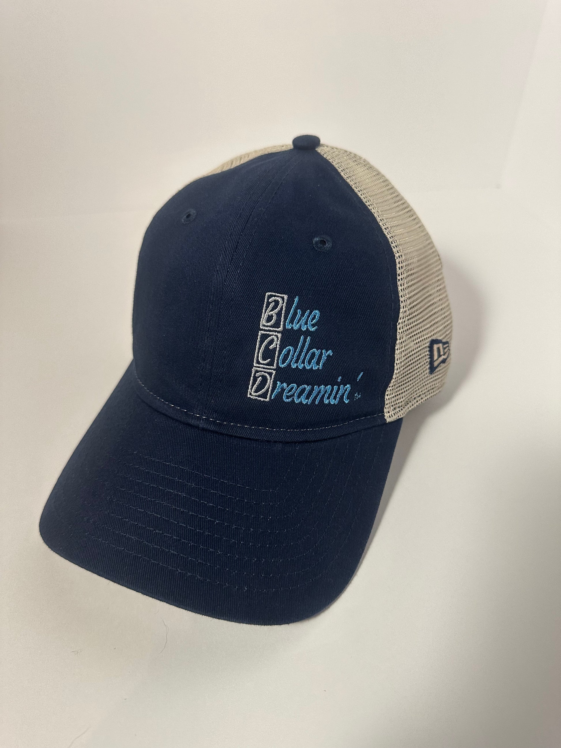 Blue Collar Dreamin unstructured mesh work hat or blue collar trades and every day wear
